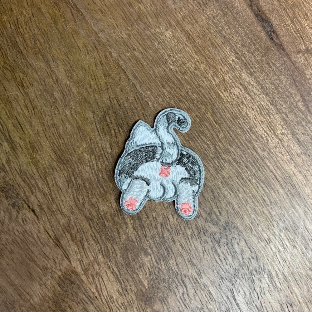 Cat butt iron on patch